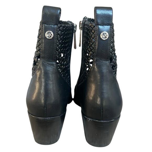 Michael Kors Black Augustine Woven Ankle Boots Size 7.5 Open Weave - Picture 11 of 15